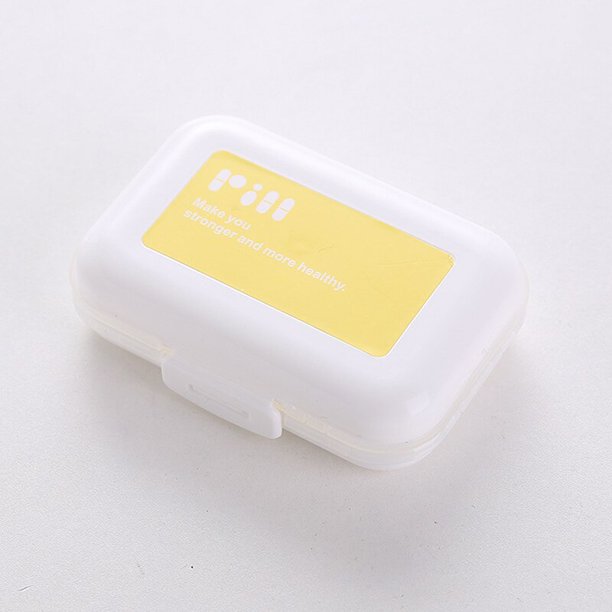 Contenedor organizador de 8 rejillas para tabletas, pastillero de viaje con anillo de sellado, caja pequeña para tabletas, contenedor de paja de trigo para medicamentos Gao Jinjia LED