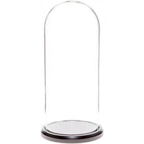 Plymor 5.5" x 13" Glass Display Dome Cloche (Black MDF Wood Base)