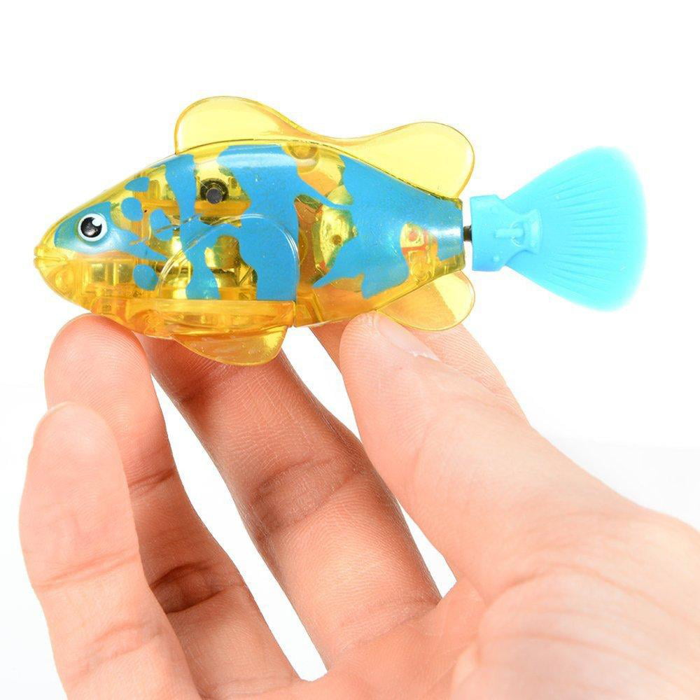 Plastic Fish Toy Robotic Swimming Fish 4 pcs Battery Operated Electric Swimming Diving Floating Water Activated Clown fish Robotic Fish in Water Magical Electronic Toy Kids Gift Safety Material 