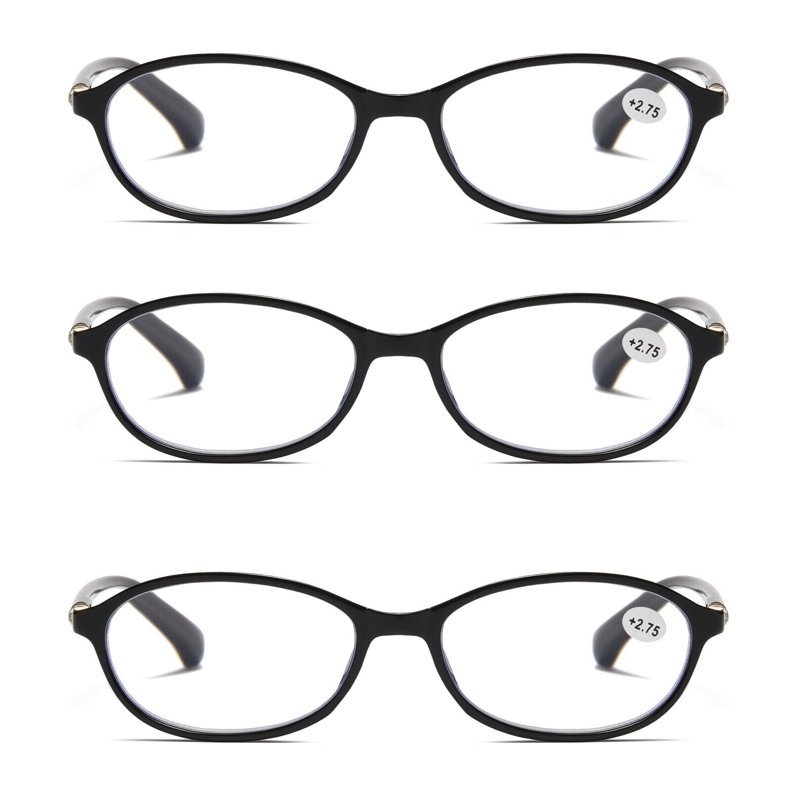 3 Pairs Womens Ladies Blue Light Blocking Reading Glasses Computer Gaming Readers +0.75