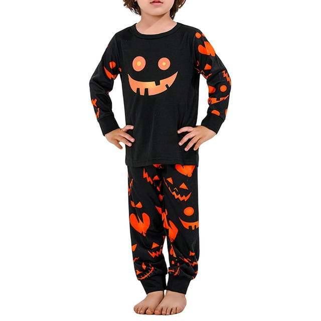 Argulvti Family Matching Loungewear, Halloween Grimace Round Collar Long Sleeve Pullover + Long Pants, Patchwork Long Jumpsuit
