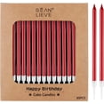 thumbnail image 1 of BEAN LIEVE Bougies d'Anniversaire Métalliques Longues et Fines Rouges, Lot de 30, Bougies de Gâteau, Fêtes d'Anniversaire, Décorations de Mariage, Bougies de Fête, Décorations de Gâteau, 1 of 7