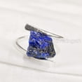 thumbnail image 4 of Natural Lapis Lazuli Ring, Rough Lapis Lazuli Ring, Afghani Lapis, Cross Band Ring, 925 Sterling Silver, Womens Ring, Christmas, Thanksgiving, Handmade, Statement Jewelry, Rough Gemstone Jewelry, 4 of 5