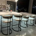 thumbnail image 4 of Guyou Fabio 30" Upholstered Bar Height Bar Stools with Metal Frame, Grey/Fur(Set of 4), 4 of 12