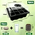 thumbnail image 4 of Halatool 4 Pack 48 Cells Seed Starter Kit with 50 PCS Coco Pellets for Seedlings Organic Seed Stater Soil Pods, 4 of 6