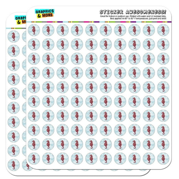 Seahorse Ocean Sea Creature Beach 1/2" (0.5") Scrapbooking Crafting Stickers