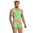 thumbnail image 7 of Odeerbi Athletic Swimsuits for Men Outdoor Sports Leisure Erogenous Elastic One Piece Color Matching Quick Drying Swimsuit Green, 7 of 7