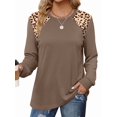 thumbnail image 3 of Ronuti Fall Sweatshirts for Women Long Sleeve Shirts Fashion Casual Crew Neck Pullover Tops, 3 of 10