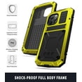 thumbnail image 5 of Allytech Rugged Case for iPhone 13 Pro Max (6.7") Cover with Screen Protector, PC Back + Anti-Drop Silicone + Front Metal Frame Shockproof Stand Hand Rope Case for iPhone 13 Pro Max 2021, Yellow, 5 of 5