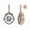 Rose, variant on Square Halo Dancing Stone Dangle Earrings Sterling Silver W/Pure Brilliance Zirconia – Rhodium Plated