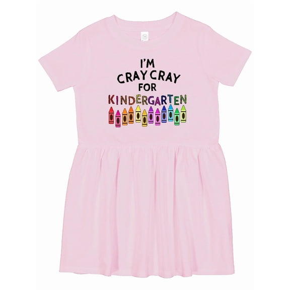 Inktastic I'm Cray Cray for Kindergarten Fun Crayons Girls Toddler Dress