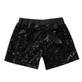 thumbnail image 3 of iiniim Girls Boys Sequins Dance Shorts with Bowknot Training Gymnastics Hip Hop Rave Black 4-5, 3 of 7