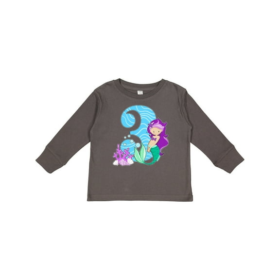 Inktastic Third Birthday Mermaid Girls Long Sleeve Toddler T-Shirt