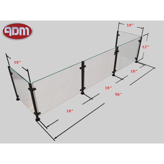 Sneeze Guard | ADM Sneezeguards | EP-5 | 3B-H12-F18-BP BLK
