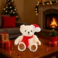 thumbnail image 5 of Christmas Teddy Bear Doll With Santa Hat Plush Ornament For Festive Home Decor Soft Safe Fabric Lightweight And Reusable Gift Idea For Holiday Cheer Keepsake, 5 of 6