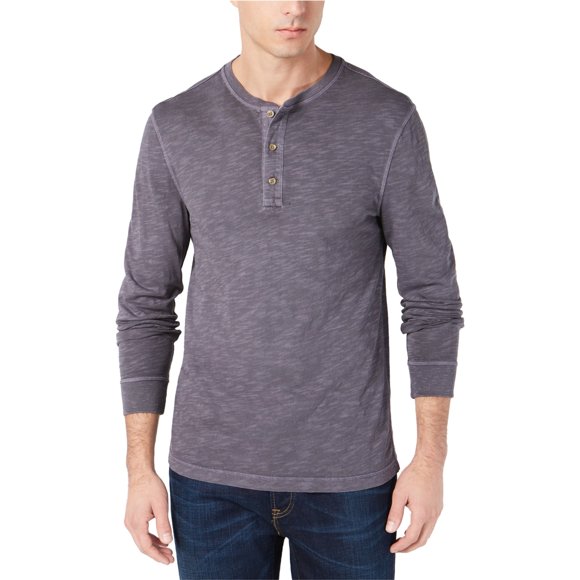 Club Room - Camiseta henley para hombre, color gris, pequeña