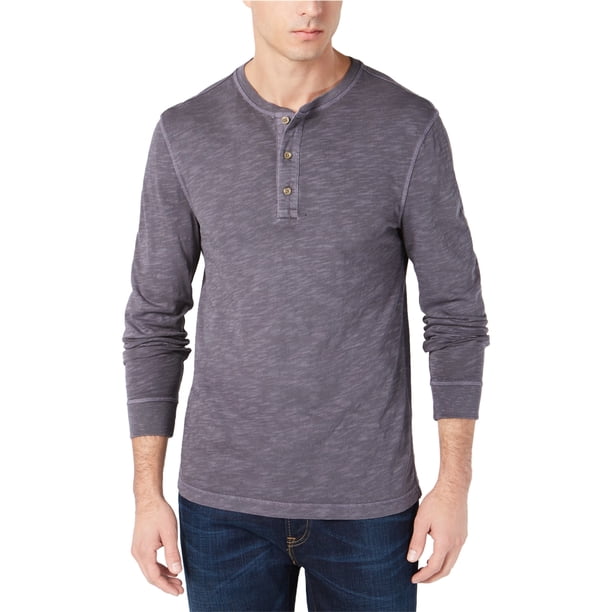 Club Room - Camiseta henley para hombre, color gris, pequeña