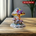 thumbnail image 7 of Rotating acrylic ornament featuring a vibrant stained glass mushroom lamp with delicate mushrooms, detailed brushstrokes, and a captivating mosaic effect on a white background, 7 of 7