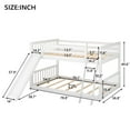 thumbnail image 2 of Harper & Bright Designs Floor Bunk Beds, Full Over Full Bunk Bed with Convertible Slide, Wooden Low Bunk Bed Frame, White, 2 of 11