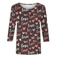 thumbnail image 5 of Edvintorg Womens Shirts Casual Hearts Print 3/4 Sleeve Tops Summer Crew Neck Pullover Tees Oversized Tshirts for Women, 5 of 5