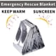 thumbnail image 3 of Manta De Supervivencia (5 Piezas) Tamaño Grande 210 X 160 Cm, Manta De Emergencia Para Exteriores, Conserva El Calor Corporal, Impermeable, Para Acampar, Senderismo, Primeros Auxilios, Plata Rojo Verde Cocina, Decoración y Otros, 3 of 5