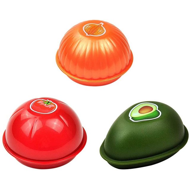 Recipientes para frutas y verduras, recipientes para verduras, cebolla, aguacate, tomates, cuencos de almacenamiento fresco, 3 uds.