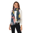 thumbnail image 2 of FORMRS Womens Scarf Winter Soft Long Big Warm Shawls Wrap Tassel Scarves, Floral Flamingo, 2 of 9