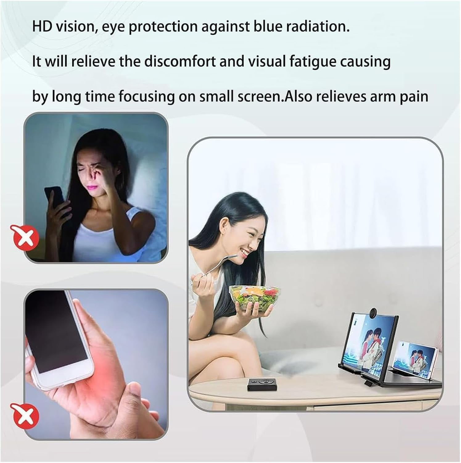 Smartphone Screen Magnifier With Tripod - Portable 3D Video Amplifier For Movies & Reading