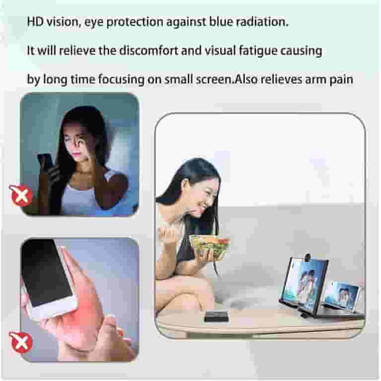 Smartphone Screen Magnifier With Tripod - Portable 3D Video Amplifier For Movies & Reading
