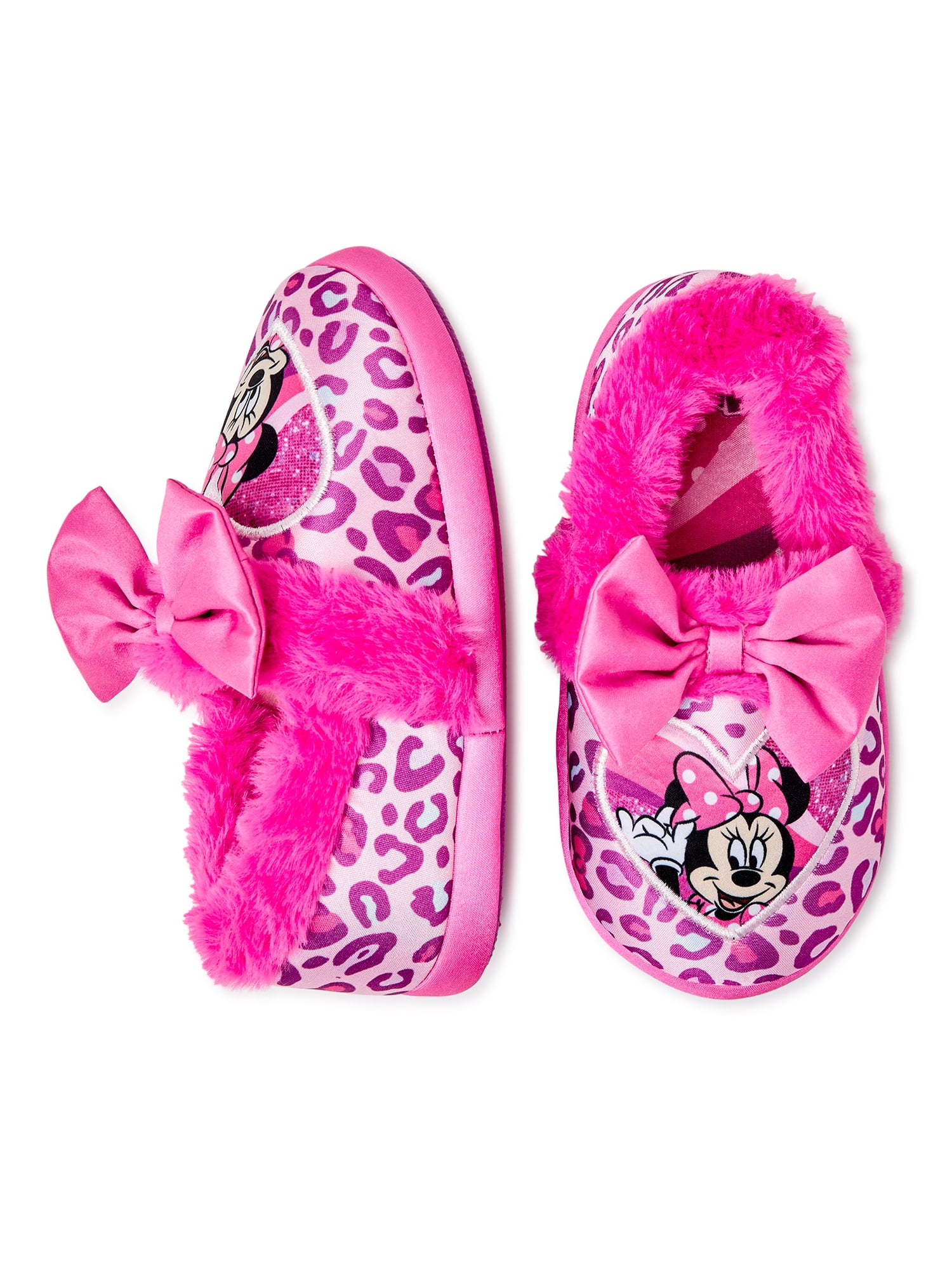 WD8147 Great Price! Girls Minnie Mouse Pink Textile Slippers 