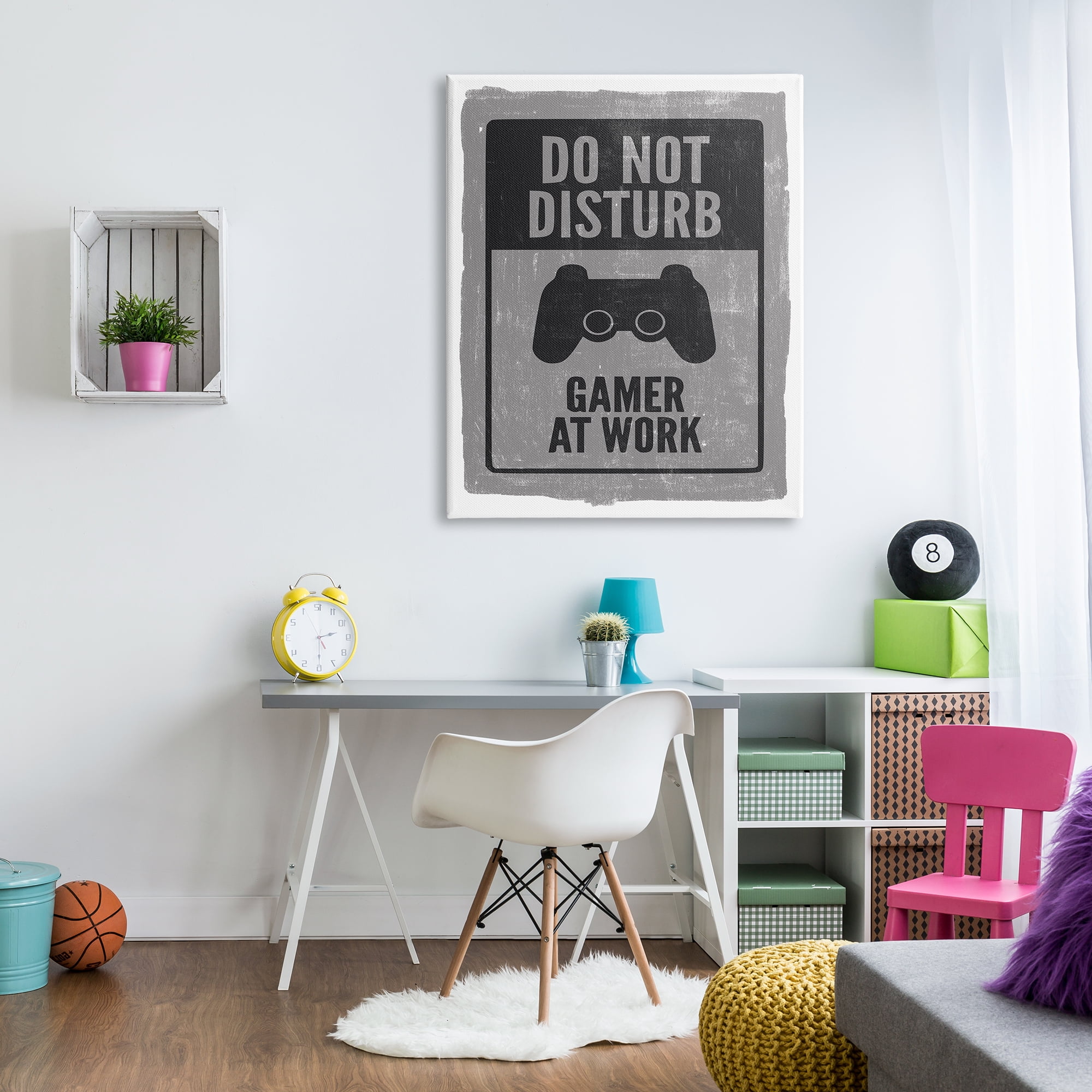 Stupell Industries Don't Disturb Gamer at Work Video Game Controller, 36 x 48, Designed by Lux + Me Designs
