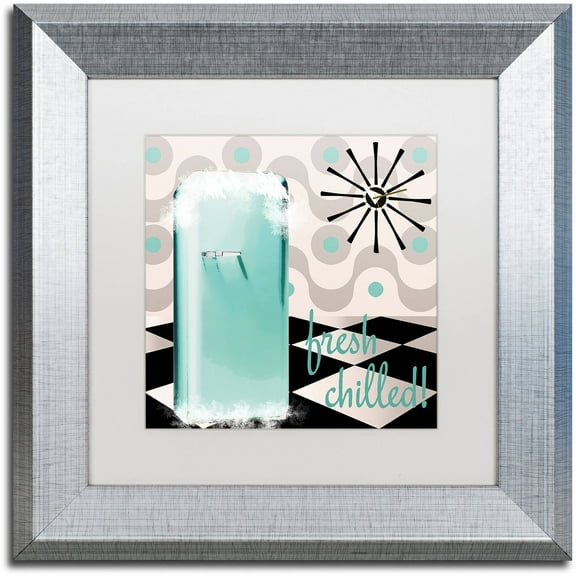 Trademark Fine Art "Fifties Kitchen II" Canvas Art by Color Bakery White Matte, Silver Frame