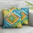 thumbnail image 3 of JEUXUS Blue Orange Turquoise Colorful Geometric Pillow Covers Abstract Mid Century Pillow Cases Summer Multicolor Outdoor Pillow Covers Modern Home Decor for Couch Patio Furniture Porch, 3 of 5