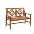 thumbnail image 5 of LuxenHome Carmel Solid Wood Outdoor Loveseat Park Bench, 5 of 11