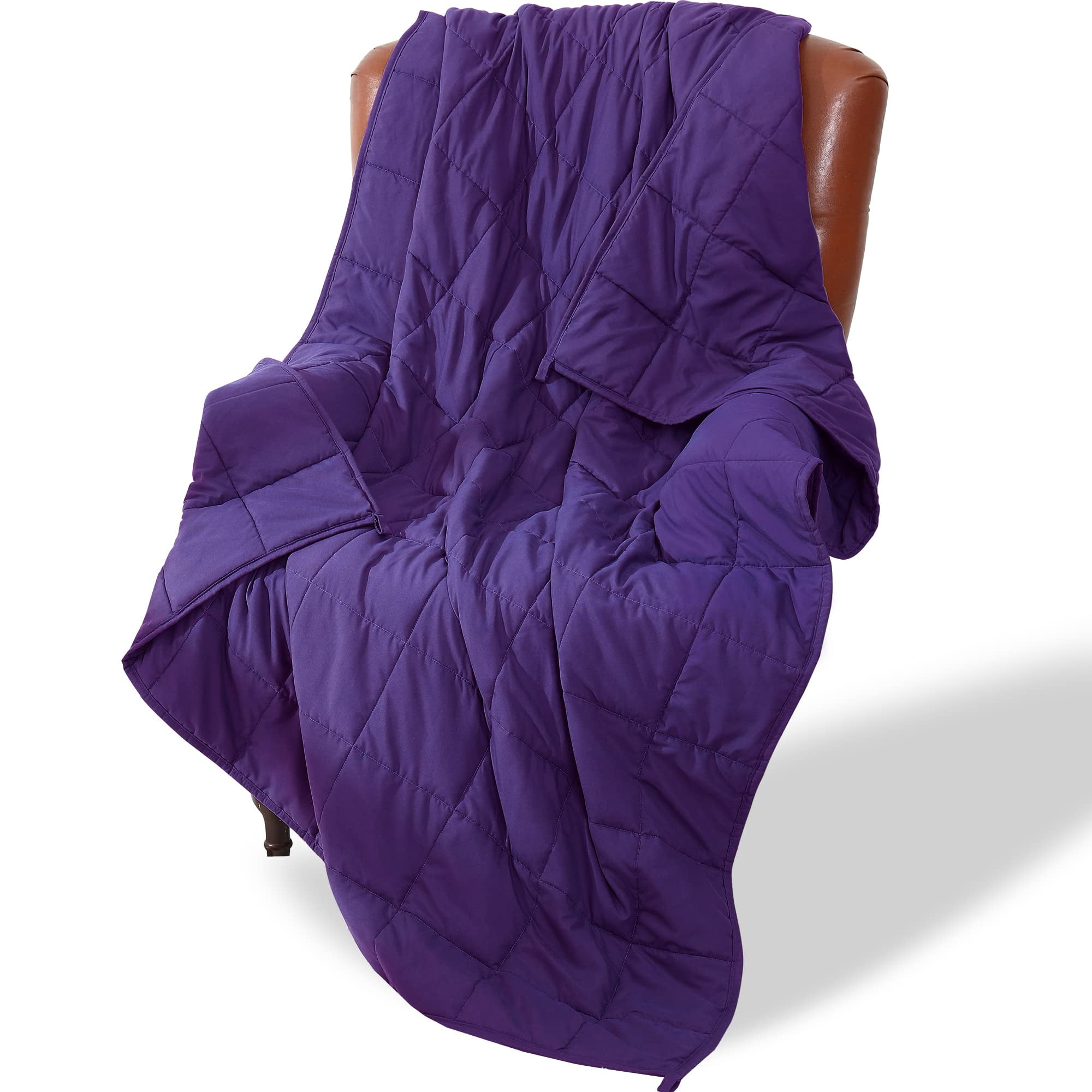 Alomidds Weighted Blanket 48x72 15lbs Twin Size Purple Weighted Blankets for Adults and Kids cooling Breathable Soft Heavy Blanket Microfiber Material with glass Beads Walmart