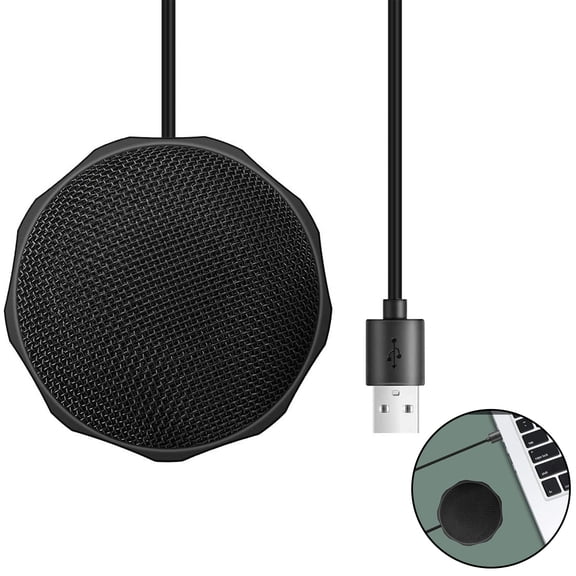Usb Microphone For Computer, Omnidirectional Microphone, Plug & Play Omnidirectional Boundary Condenser, Skype, Chatting Pc Microphones For Streaming, Voip Calls.