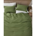 thumbnail image 3 of Chezmoi Collection Calvin 3-Piece Jacquard Comforter Set King Size, Olive Green Textured Woven Lightweight Comforter Bedding for All Season, 3 of 9
