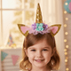 thumbnail image 2 of Diadema de Unicornio con Lentejuela Y Flores color Dorado  para Niña, 2 of 8