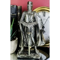 Medieval Holy Roman Empire Caped Crusader Knight w/ Sword Statue Suit Of Armor