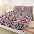 thumbnail image 3 of Manfei Western Retro Aztec Bed Sheets, Bohemian Hippie Geometric King Sheets, Teens Kids Adult Sheet Set, Microfiber Bedroom Decor, 4-Piece, 3 of 7