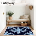 thumbnail image 3 of ODIKA 2'x3' Machine Washable Non-Slip Area Rug, Enchanted Snowflake Winter Festival Decorative High Traffic Rug with Pad, Blue, 738928, 3 of 8
