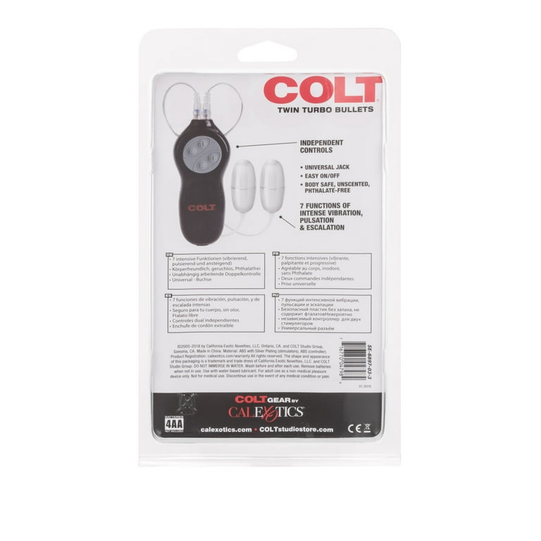 CalExotics Colt 7-Function Twin Turbo Bullet Vibrator - Sex Toys for  Couples - Wired Adult Vibe Eggs Massager - Black - Walmart.com