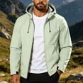 thumbnail image 4 of Jessboyy Jackets for Men with Hood Fall Winter Hiking Climbing Outdoor Jacket Trendy Pockets Hooded Midweight Windbreaker Green,XXXL, 4 of 9