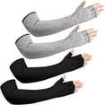 thumbnail image 1 of HSHDLDF 2 Pairs Cut Resistant Gloves Arms Protector Arm Sleeves Safety Arm Guard (Black, Gray), 1 of 7