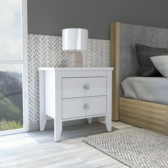 CoSoTower 2-Drawer Nightstand White