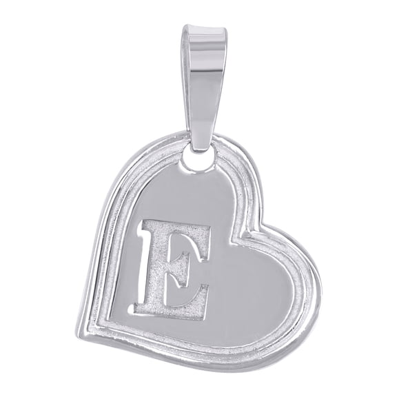 925 Sterling Silver Womens Love Heart Letter Name Personalized Monogram Initial Alphabet E Charm Pendant Necklace 22.8x1