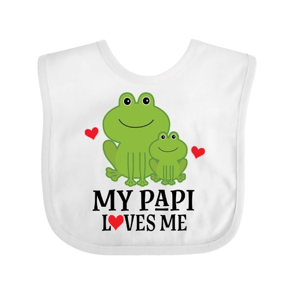 Inktastic My Papi Loves Me Grandson Frog Boys Baby Bib