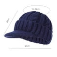 thumbnail image 5 of Lifetechs Mid-aged Men Knitted Hat Stretchy Short Brim Thickened Twisted Texture Ear Warm Daily Wear Cap Outdoor Headwear, 5 of 7