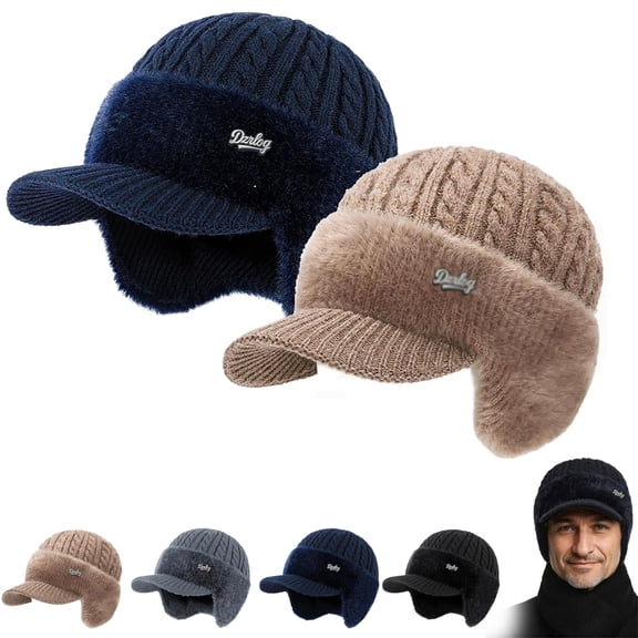 Coldshield Trapper, Coldshield Trapper Hat, Blocking Knitted Hats with Ear Flaps and Wool Brim, Soft Breathable Fabric