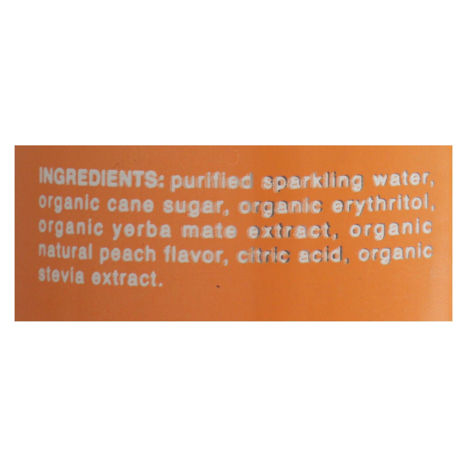Clean Cause Organic Yerba Mate Sparkling Peach Tea, 16 fl oz [Pack of 12]